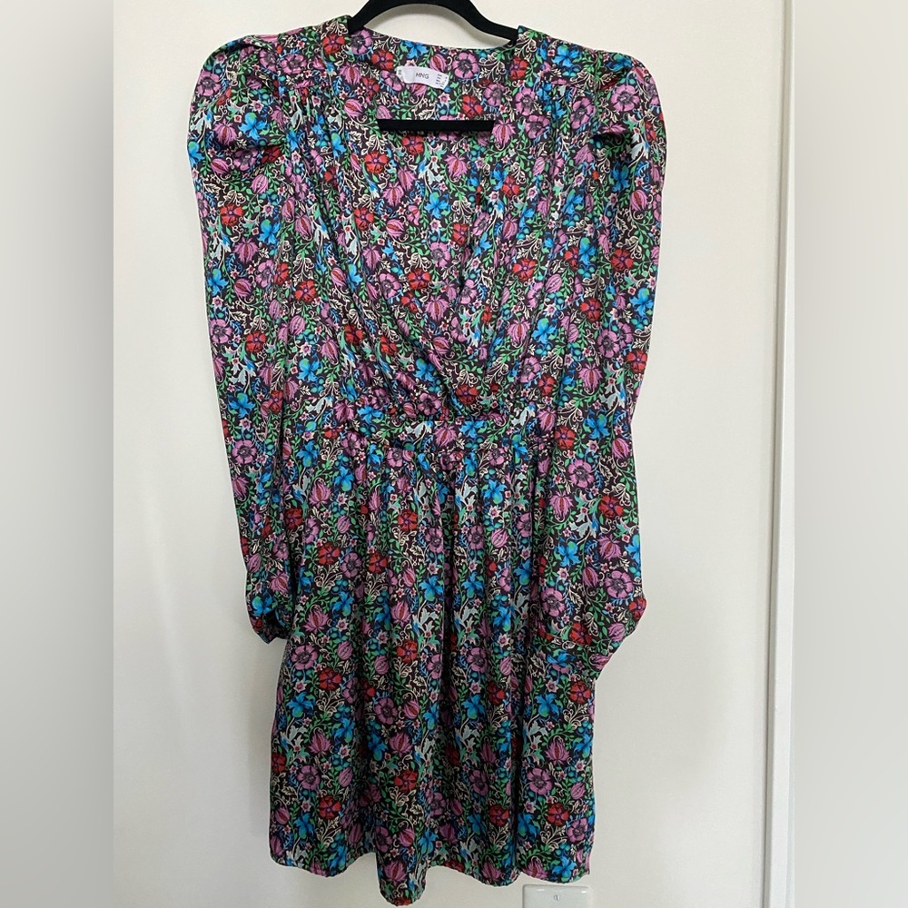 Flower printed, long sleeved,mini-dress by Mango , bought from the Bay